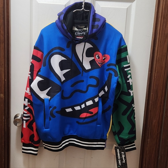 Members Only X Keith Haring Graphic Hoodie Sz Small NWT - Picture 5 of 6